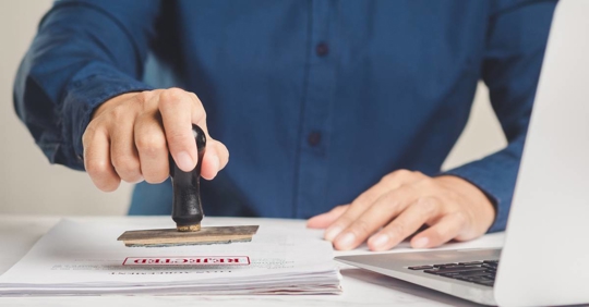 Documents being stamped as rejected
